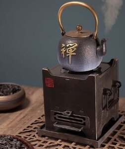 囲炉裏茶釜煮炭火炉炭ストーブ炭ストーブ茶釜煮茶炭焼ストーブ缶茶釜炭ストーブ家庭用小さな茶釜