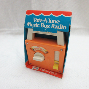 1978年・デッドストック■FISHER-PRICE Toys Tote-A-Tune Music Box Radio ラジオ風 オルゴール THE CANDY MAN USA製