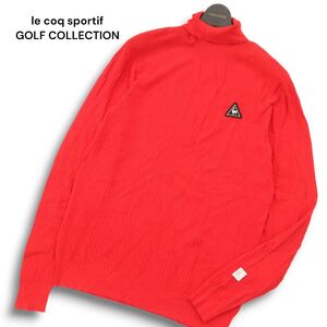 le coq sportif GOLF COLLECTION ルコック ゴルフ 秋冬 ワッペン★ タートル ニット セーター Sz.LL　メンズ 大きいサイズ　A4T11040_A#K