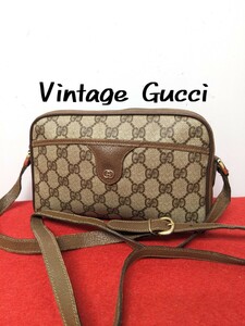 良品 希少！Gucci GG柄ショルダーバッグ ポシェット オールドグッチ レア