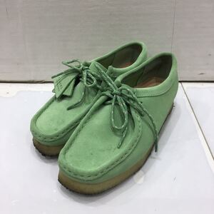 【CLARKS クラークス】261699194050 WALLABEE ワラビー シューズ ライトグリーン スウェード 2410oki h