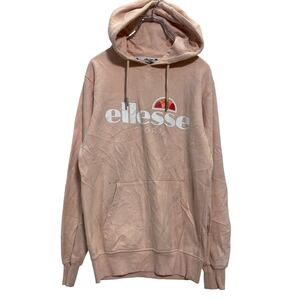 ellesse プリントスウェット パーカー レディース XS ピーチ エレッセ プルオーバー 裏起毛 古着卸 アメリカ仕入 a611-8540