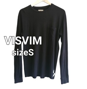 VISVIM ビズビム胸ポケット長袖カットソー ロングTシャツColoブラックコットン100%sizeS