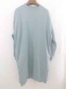 ◇ ITEMS URBAN RESEARCH 裏起毛 長袖 ミニ ワンピース サイズF ブルー系 レディース P