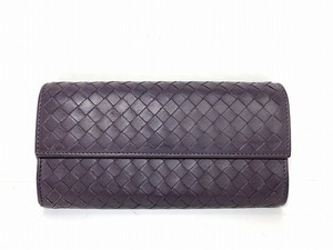 送料無料★ ボッテガ ヴェネタ BOTTEGA VENETA イントレチャート レザー 二つ折り 長財布 小銭入れ付き 鑑定済み