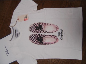 Ron Herman California RHC ロンハーマン カリフォルニア VANS オーセンテック チェッカーフラッグ柄 Tシャツ XS 白 バンズ ヴァンズ 限定