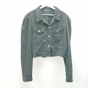 ◇ DAYCLOSET デイクローゼット 胸ポケット ボタン閉め 長袖 デニムジャケット サイズL ブラック レディース E