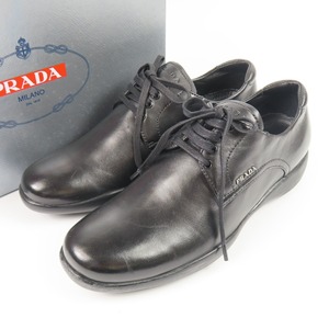 95420★1円スタート★PRADA SPORTS プラダスポーツ 新品同様美品 靴 シューズ オックスフォード 38 1/2 25.5 スニーカー ラムスキン ラバー