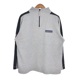 90年代 TOMMY HILFIGER トミーヒルフィガー ハーフジップ フリースジャケット グレー (メンズ M) 中古 古着 R0079