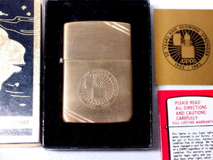 ビンテージ新品ZIPPO COMMEMORATIVE 1982年★50YEAR AND GLOW STRONGER★元箱・インスト有/SOLID BRASS/激レア/Nice Graphics