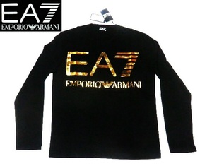 新品! EA7 EMPORIO ARMANI リッチでお洒落!存在感抜群☆6LPT25 ちょいワル大人の今ドキ!!格上げ☆お目立ち♪デカEA7ロゴロンT ＜S＞長袖