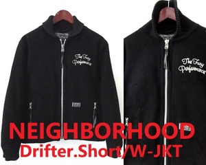 NEIGHBORHOOD:ネイバーフッド/Drifter.Short/W-JKT/刺繍入り メルトンウール ドリフター ショート ジャケット/ファラオジャケット/黒/M