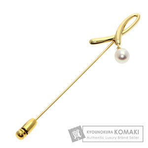 MIKIMOTO ミキモト パール 真珠 ピンブローチ ブローチ K18イエローゴールド レディース 中古