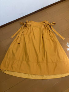 1.8万円★aquagirl フレアスカート　サイドギャザー　リボン　フィッシュテール　黄色　アクアガール