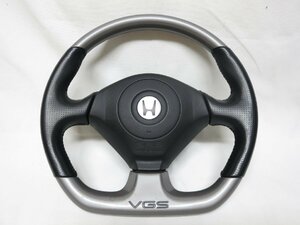 希少! VGS!! S2000 AP1 type V 純正 革 ステアリング ハンドル エアバック エアバッグ エアーバック カバー 管理番号（W-CVIII08）