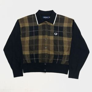 【新品】FRED PERRY フレッドペリー ニットシャツ 襟付きカーディガン レディース サイズ10 タグ付き 未使用品 C-218