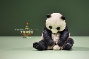 Mr.Z パンダ 7cm級 国宝 熊猫 フィギュア 動物 模型 記念品 置物 可愛い インテリア コレクション 樹脂 完成品 プレゼント おもちゃ (黒)