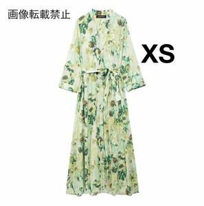 vintage ヴィンテージ レトロ フラワー 花柄 ロング ワンピース XSサイズ レディース★ZARA 好きな方に★2024 S/S 夏新作 新品未使用★