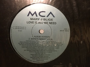 未開封 Mary J Blige メアリー J ブライジLove is all we need 12inch UK盤　