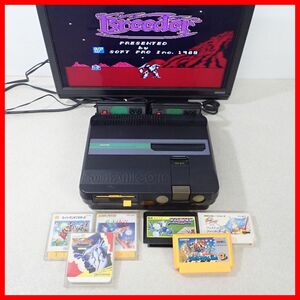 修理品 FC ツインファミコン 本体 AN-505-BK + ゼビウス/Breeder 等 ソフト6本 まとめてセット SHARP TWIN FAMICOM【10