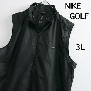 NIKE GOLF ベスト　ゴルフウェア　3L メンズ　ジップ　大きいサイズ　ナイキゴルフ　 ゴルフベスト　ブラック