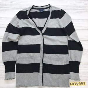 GAP KIDS ギャップ キッズ 女の子 ボーダー カーディガン 160 グレー黒