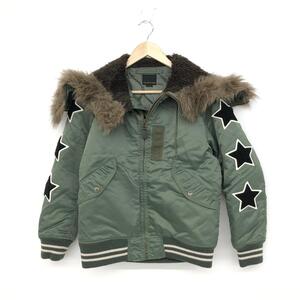 ◆HYSTERIC GLAMOUR ヒステリックグラマー スターワッペンN-2Bジャケット S◆ カーキ ナイロン メンズ プリマロフト アウター 0243AB05