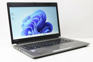 1円スタート ノートパソコン Windows11 東芝 dynabook R63 第8世代 Core i5 1.6GHz SSD256GB メモリ8GB Windows10 カメラ 薄型 13.3 カメラ