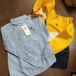 新品シャツ petit bateau プチバトー 128 シャツ レインコートはユーズド