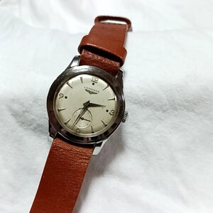 50s LONGINES アンティーク セイタケ&フラットベゼル ビッグケース ヴィンテージ　ロンジン　自動巻き　cal.22a 