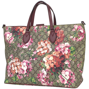 グッチ GUCCI GGブルームス トートバッグ 2WAY ショルダーバッグ 花柄 GGスプリーム ベージュ マルチカラー 453705 レディース 【中古】