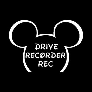 ドライブレコーダー 録画中　ミッキー カッティングステッカー　下カットタイプ　安全運転に　ドラレコ DRIVE RECORDER REC