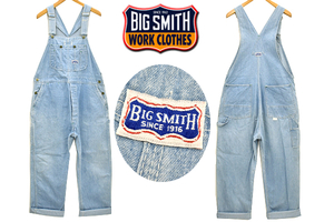 T-0174★BIG SMITH ビッグスミス★60ｓ 70s USA アメリカ製 ヴィンテージデニム SCOVILL オーバーオール サロペット W35 相当