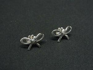 1円 ■美品■ TIFFANY＆Co ティファニー SV925 リボン ピアス アクセサリー レディース シルバー系 FD9370