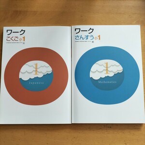 通年用。小学1年生の問題集。 算数と国語。確認テスト付き。 詳しい手引き