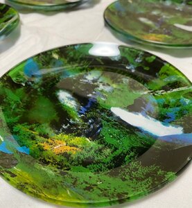 BALS　バルス　NATUR PLATE ROUND FOREST A　4枚　インテリアプレート　ガラスラウンドプレート　