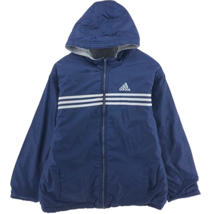 古着 90年代 アディダス adidas リバーシブル 中綿パーカー パファージャケット メンズXL相当 ヴィンテージ /eaa510780