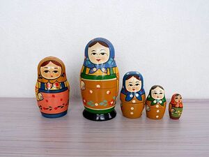 ☆ロシア/マトリョーシカ2体セット/欠品あり☆ヴィンテージ/木製品/民芸品/工芸品/フォークロア/旧ソ連☆