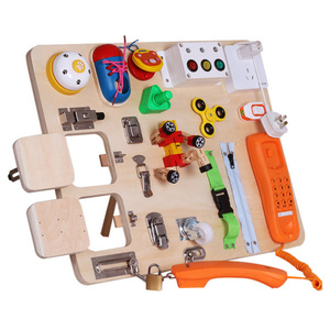 ボードモンテッソーリロック解除のおもちゃ不可欠教育感覚ボード 幼児のためのbusyboard 知能の発達知育玩具