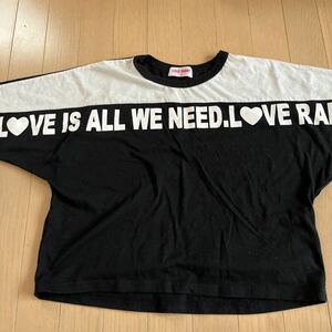 ラブラビー　LOVE RABBY☆長袖Tシャツ☆ロンT☆サイズ140☆used着用回数少なめ☆黒白