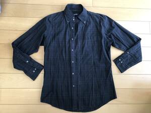 送料込 BURBERRY BLACK LABEL バーバリー メンズ 長袖 シャツ 39 Mサイズ チェック BMH55-014-09 三陽商会 ブラックレーベル