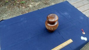 天然木 くりぬき茶壺 昭和後期 日光土産 木工芸品