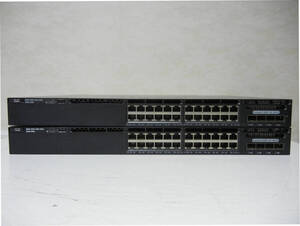 《》【中古】2台SET Cisco WS-C3650-24TS-E Catalyst 3650シリーズ ipservicesライセンス 初期化