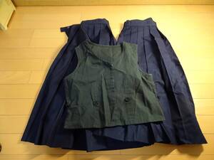 ３４９８大阪府 帝塚山学院 中学校 高校 制服 冬服スカート/吊りシャツ付属/ヤマギワ製/帝塚山学院 