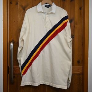 80s ポロ ラルフローレン Polo by Ralph Lauren ラグビーシャツ 長袖 USA製 ビンテージ ラガーシャツ 刺ロゴ