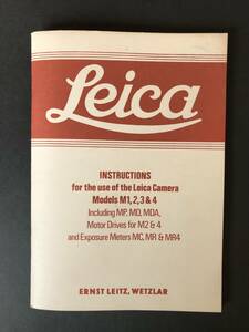 Leica Instructions ライカ　カメラ用　取扱説明　M1 M2 M3 M4 のカメラ本体他、情報沢山