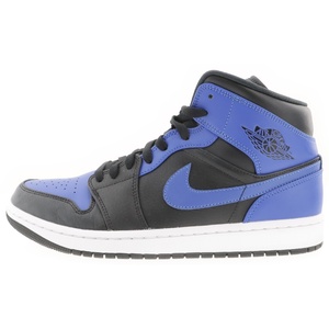 NIKE ナイキ AIR JORDAN 1 MID 554724-077 エアジョーダン1 ハイパーロイヤル ミッドカットスニーカー US10/28cm ブラック/ブルー