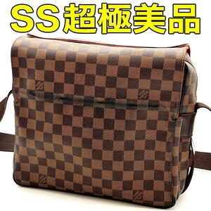 ルイヴィトン LOUIS VUITTON ダミエ ショルダーバッグ 茶 ナヴィグリオ 正規品 本物 大容量 男女兼用 ユニセックス プライベート ビジネス