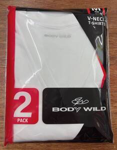 定番★Mサイズ 2枚組★新品タグ付 GUNZE グンゼ BODY WILD★紳士 メンズ Vネック 半袖 Tシャツ★アウターTクルーネックTシャツ/wt★￥1760