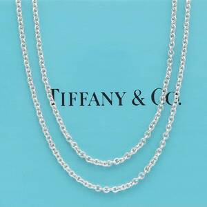 【送料無料】 美品 Tiffany&Co. ティファニー ロング シルバー ネックレス チェーン 70cm SV925 メンズ レディース MA2